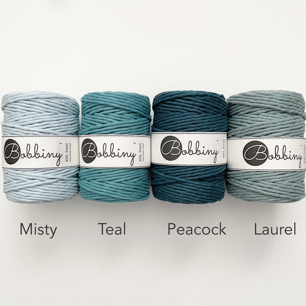 Teal Blue Macrame Cord 3mm 100m - BOBBINY